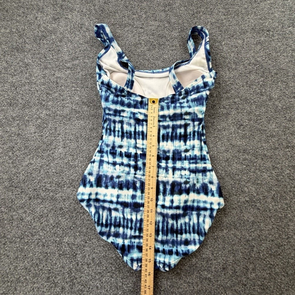 Speedo One Piece Swimsuit Blue Tie Dye Padded Athletic Swim Women S - Picture 5 of 8